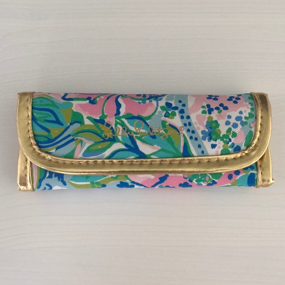 Lilly Pulitzer Other - Lilly Pulitzer Makeup Brush Case - Pink, Blue, Green, Gold